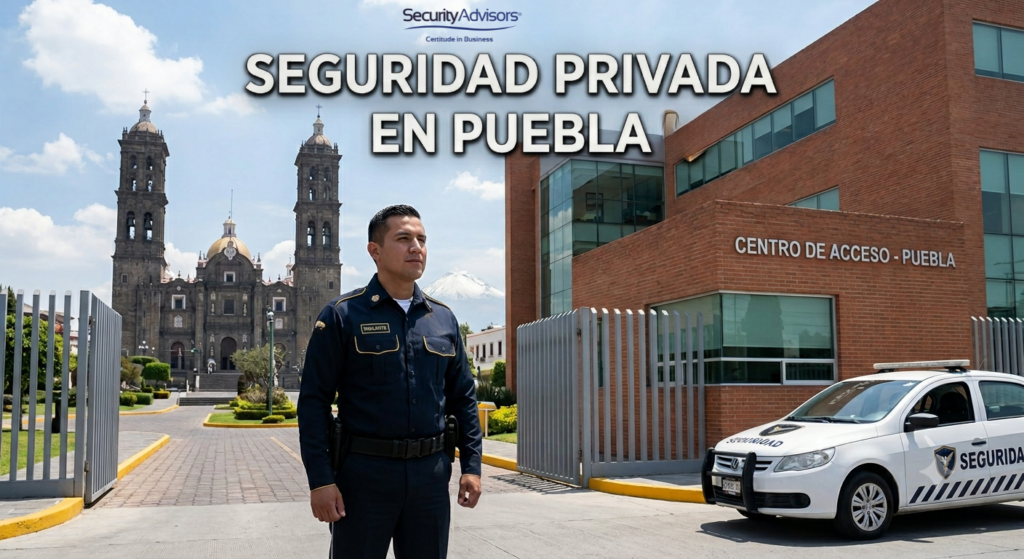 Empresa industrial en Puebla con supervisor de seguridad y operaciones logísticas, representando servicios de seguridad privada en Puebla para proteger instalaciones y activos.